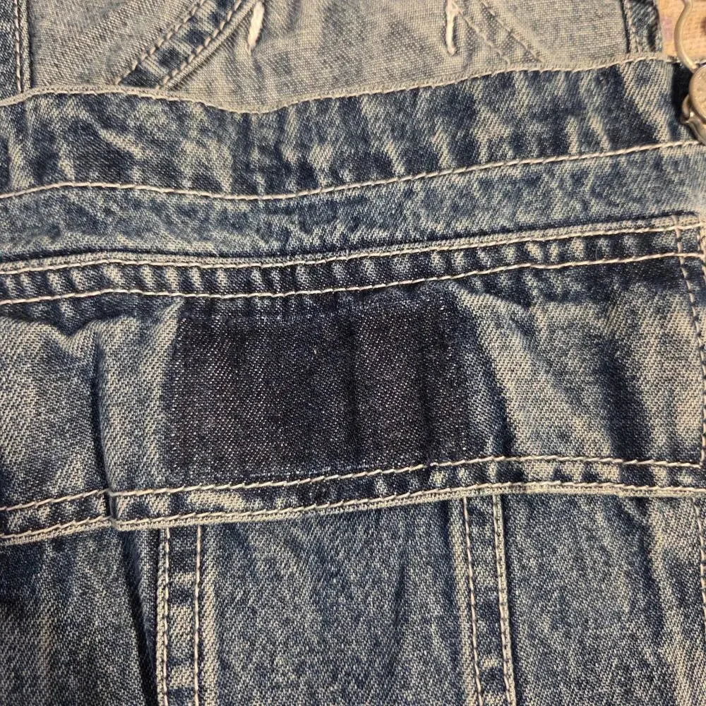 Vtg Eeyore Denim Womens Disney Overall Shorts Winnie The Pooh 90s Y2k Flowers - Picture 9 of 9